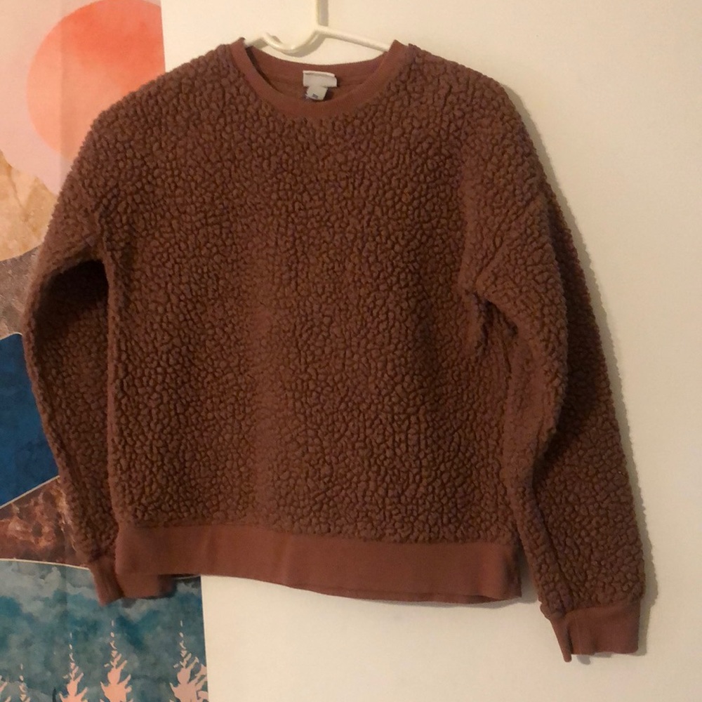 A New Day Dusty rose Sherpa style sweatshirt size xs